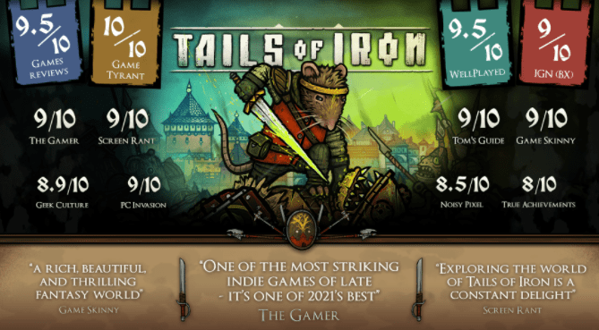 《Tails of Iron》一款2d横版的灵魂类叙事战斗冒险游戏